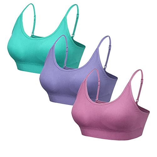 Blu Apparel Lot de 3, 6, 9 soutiens-gorge de maternité rembourrés sans armatures - 8, 10, 12, 14, 16, 18, 20, Aqua/rose/lilas., S Cover