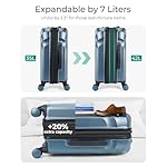 BAGSMART Carry On Luggage 22x14x9 Airline Approved with TSA Lock, Expandable Hard Shell Suitcase with Spinner Wheels, Lightweight 20 Inch Travel Rolling Carry-On Luggage, Light Blue - Image 4