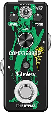 Vivlex LEF-333 Compressor Pedal Mini Analog Compression Effects Pedal Stompbox for Electric Guitar Bass True Bypasss Footswitch