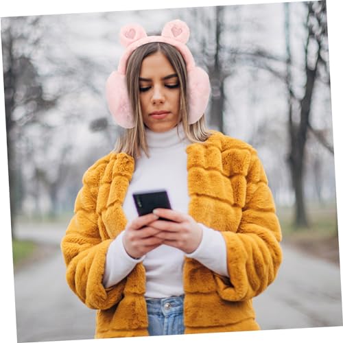 Orejeras de conejo con diadema de leopardo peluda para mujer BESPORTBLE 4