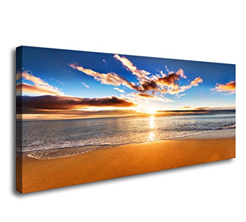 AS04162 Canvas Prints Wall Art Sunrise Beach Painting Nature Pictures Ocean Waves Arotwork
