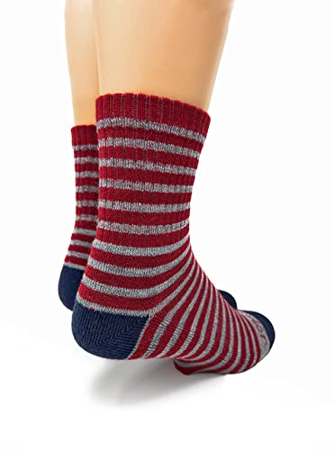Image of Warrior Alpaca Socks - Comfort Cushioned Retro Mini-Stripe Quarter Crew for Adults - Unisex