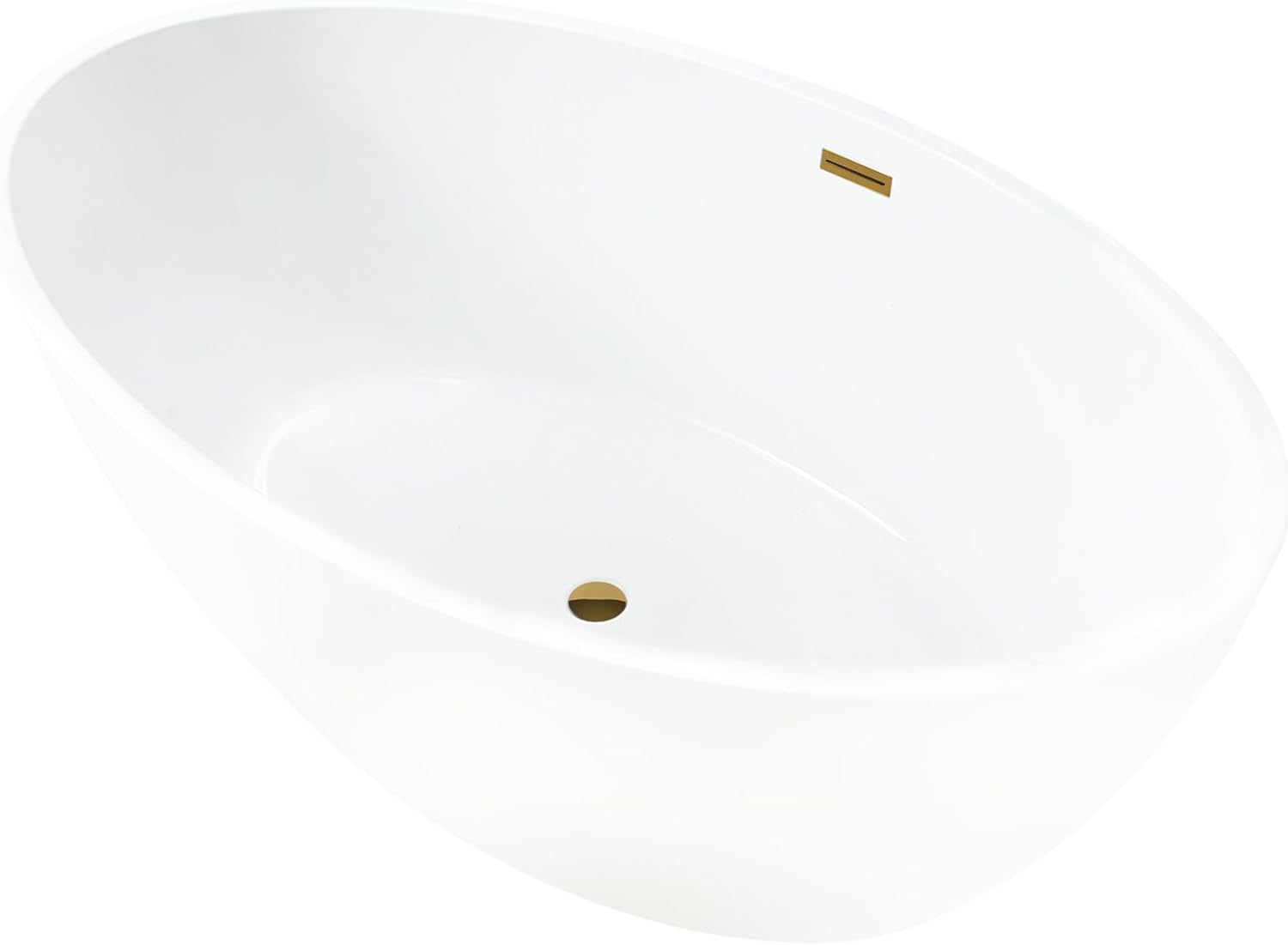 Vanity Art 59" X 32" Freestanding Bathtub | Home Improvement Bathtubs with Contemporary Design for Soaking and Bathing, Overflow and Pop-up Drain with UPC Certified, Acrylic, VA6834-TG-M