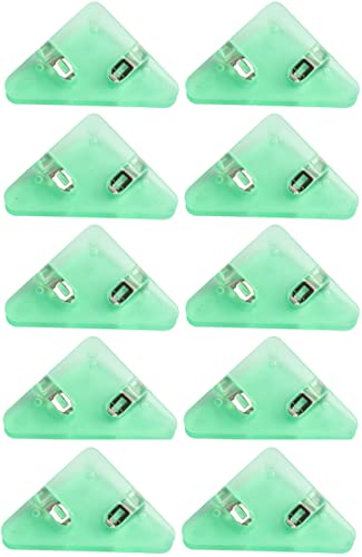 オーディオファン 三角クリップ プラスチック製 おしゃれなペーパークリップ E アイシーグリーン 10点セット