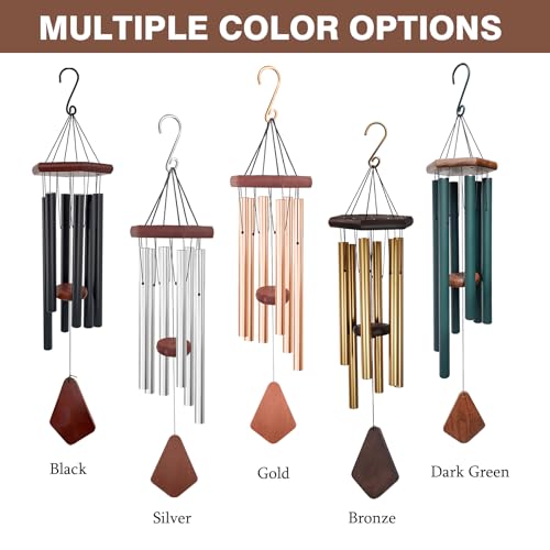 Image of ASTARIN Personalized Name Memorial Wind Chimes, Sympathy Gift for Loss of Lover Mom Dad, Bereavement Deep Tone Wind Chimes for Outside in Memory Gift, Decor Outdoor Garden Patio