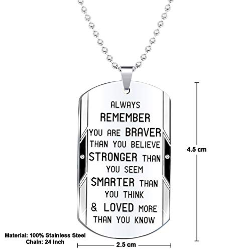 Elegant Chef Inspirational Jewelry Necklace Gift For Men Women- Always Remember You Are Braver Stronger Smarter #TOP5