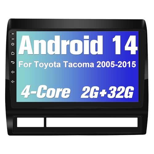 Radio for Tacoma: 2+32G Car Stereo with Bluetooth AM FM Carplay Auto for Toyota Tacoma Truck 2005-2015, 9" Aftermarket Touch Screen Android System Head Unit Play with Backup Camera FMAM GPS for Apple