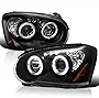 Spec-D Tuning Black Halo Projector Headlights Compatible with 2004-2005 Subaru Impreza RS/WRX/Outback/STI, Left + Right Pair Headlamps Assembly