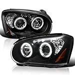 Spec-D Tuning Black Halo Projector Headlights Compatible with 2004-2005 Subaru Impreza RS/WRX/Outback/STI, Left + Right Pair Headlamps Assembly