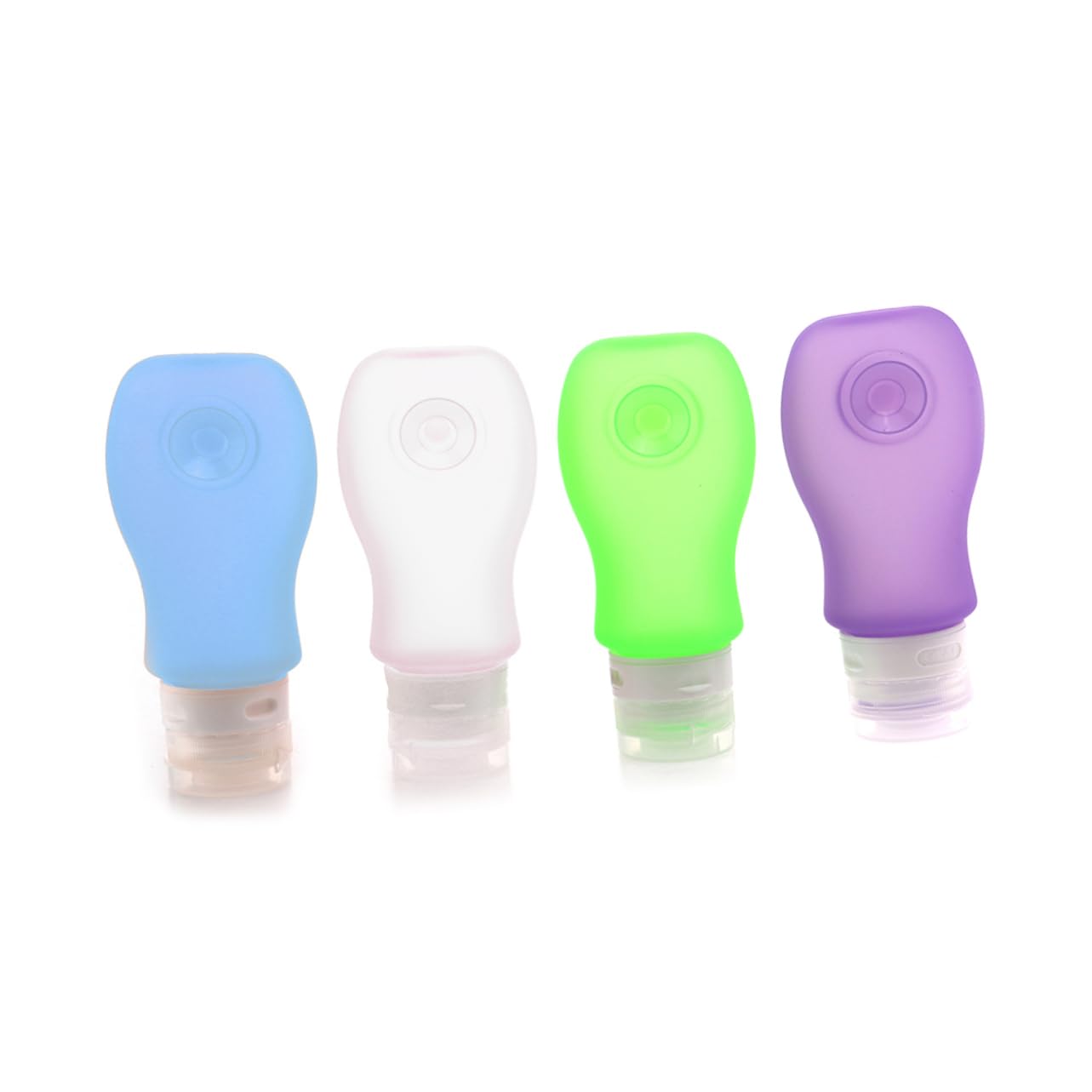 Botella Silicona Viaje 89 Ml Rellenable Loción/champú 4 Colores Morado Verde Azul Transparente