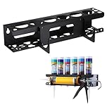 Silicone Tube Storage Holder, 6-Slot Caulking Tube Organiser for Wall, Workshop, Durable Coated Steel Van Racking Accessories for Sealant Tubes & Nozzles, Space-Saving Silicone Holder (Black)
