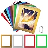 YARNOW 20 Pcs Mixed Color Craft Picture Frame Mats for 10 Inch Photos 20.3x25.4cm Wall Photo Random Color
