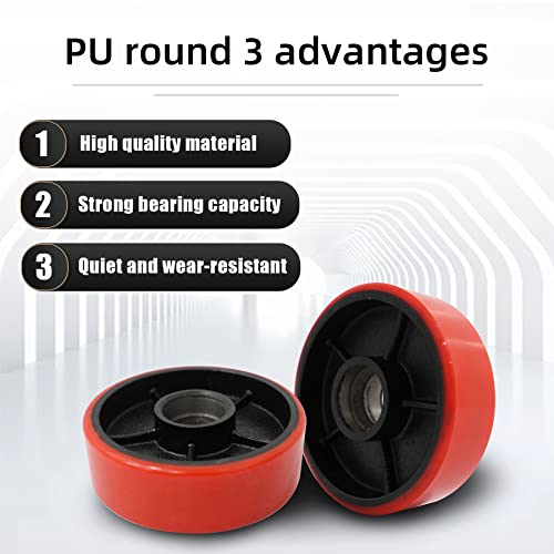 Image of APOLLOLIFT PU Steering Wheel 7 inchx 2 inch for Pallet Jack Wheel Pallet Jack Replacement A Pair