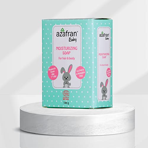 Azafran Organics Baby Soap Bar, 3.52 Ounce Mild Bar, Made With Natural Olive And Oil Coconut Oil, Moisturizing Baby's Sensitive Skin-Hair, Contain No Synthetic Chemicals #TOP1