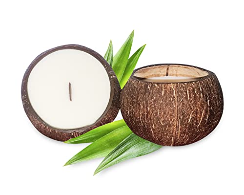 Coconut Bowl Candle – 14Oz Premium Soy – Wood Wicked Coconut Scented Candle – Natural Coconut Shell – Eco Friendly – Ideal For Home And Beach Décor – Aromatherapy Candle #TOP23