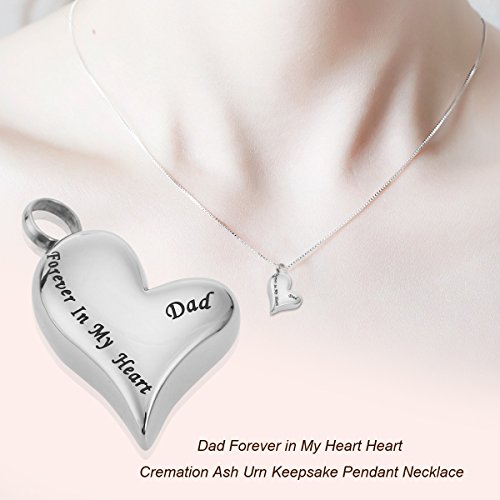 Oulii Cremation Ash Urn Keepsake Pendant Necklace Dad Forever In My Heart #TOP1