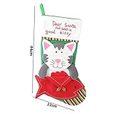 Material: Vlies XCBH Weihnachtsstrümpfe Socke Kinder Candy Bag Weihnachtsdekoration Für Zuhause Christbaumschmuck, Katze 42X22Cm