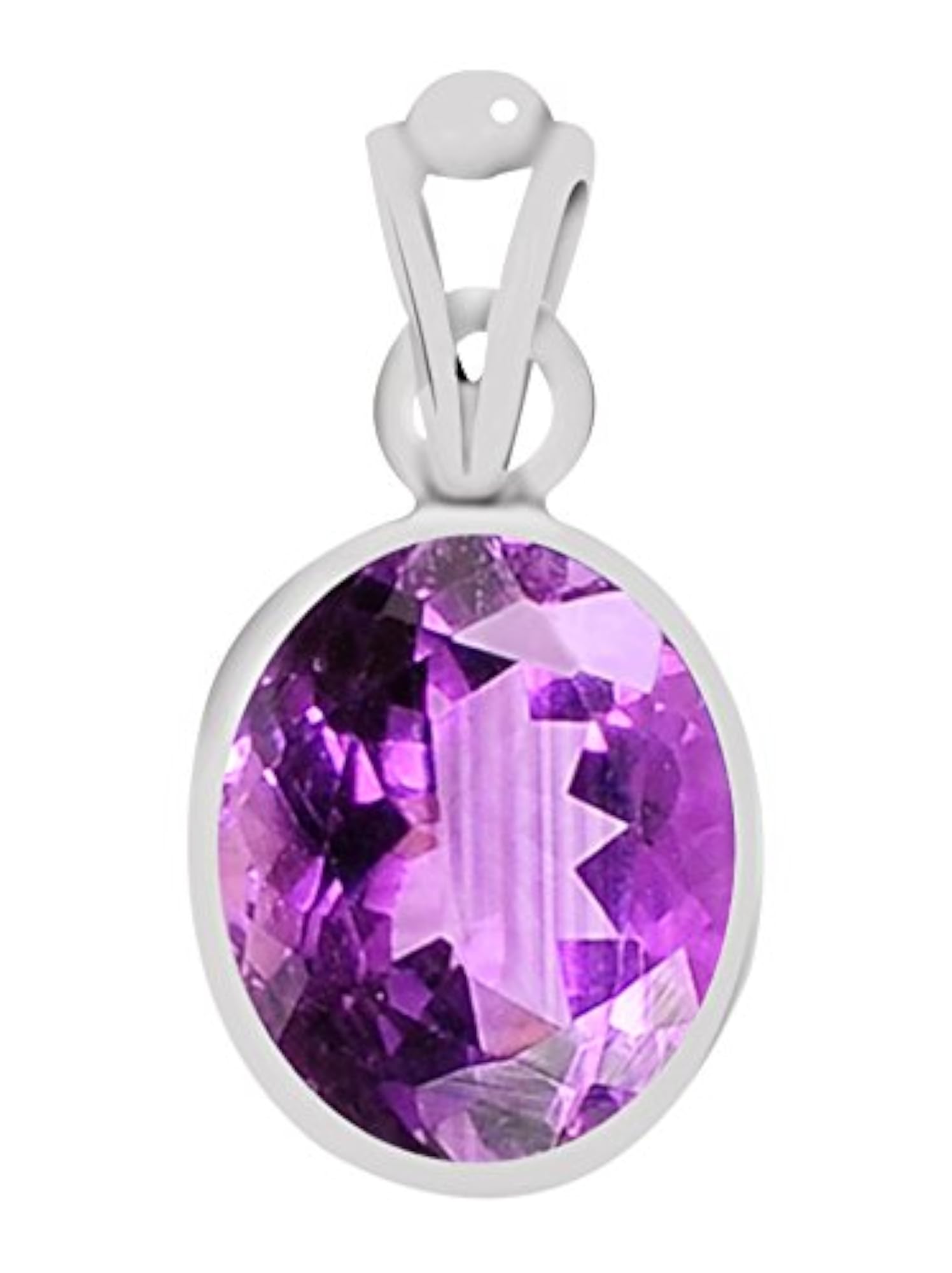 Men's Certified Amethyst Silver Pendant, 9.3cts