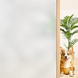 Fensterfolie Blickdicht Schilfrohr Dekorativ Muster Milchglasfolie 44.5 x 200cm, Ohne Kleber Sichtschutzfolie Gute Privatsphäre Schutz für Badezimmer, Fenster zu Hause und Konferenzräume