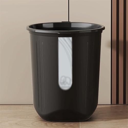 Poubelles pour la cuisine noire et ronde - Corbeille à papier plastique pour maison