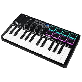 APPLICABLE SCENARIO: Powerful keyboard is essential for songwriters and beatmakers, USB powered MIDI controller with 25 pressure-sensitive mini MIDI keyboard keys for studio production, virtual synth control and beat production WIRELESS AND PORTABLE:...