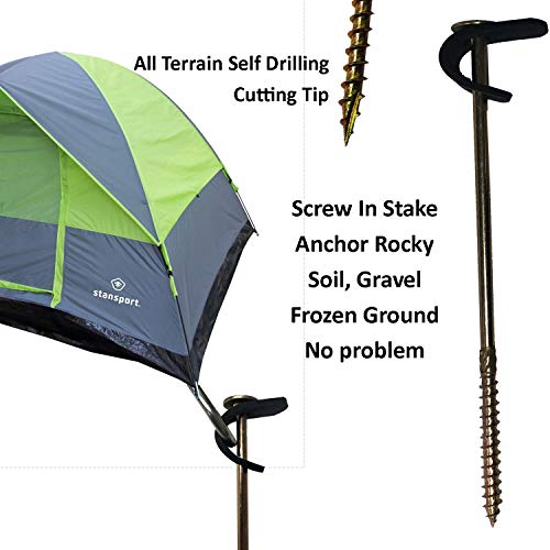 Keyfit Tools Estacas para Tienda Todo Terreno (Paquete de 8) Estacas de Tornillo con Correa Secura para Anclar Tarps, Cabañas de Pesca, Camping y Caza miniatura 6