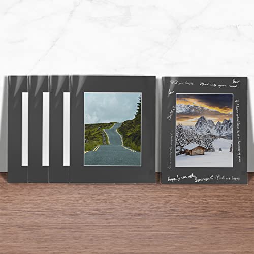 Golden State Art, Pack of 5 Black Pre-Cut 16x20 Picture Mat for 11x14 Photo with White Core Bevel Cut Mattes Sets. Includes 5 High Premier Acid Free Mats & 5 Backing Board & 5 Clear Bag