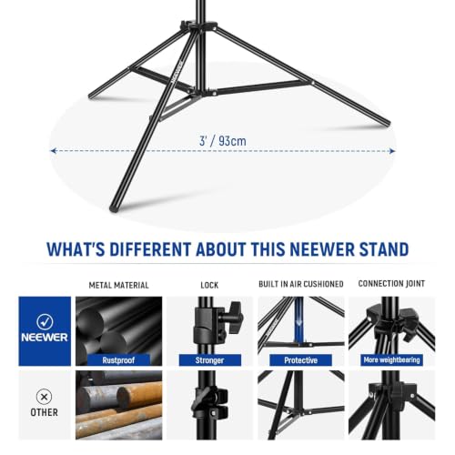 Image of Heavy Duty Photography Light Stand Adjustable Studio Tripod Stand for Ring Light Softbox Flash LED Light Reflector Camera Equipment Black