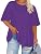 Women's Large Sizes T-Shirt Summer Plus Size Tops Oversize Crew Neck Short Sleeve Top Basic Blouse 4 XL large sizes Purple