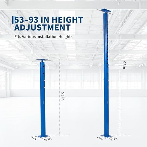 2 Pack House Floor Jack, Adjustable Jack Post, 53"-93" House Jacks 18000LBS - 3