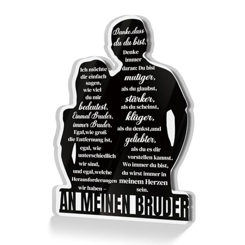 Putuo Decor Acrylschild An Meinen Bruder Geschenk mit liebevollen Worten Dekoration für Geburtstag Familie Geschwisterliebe