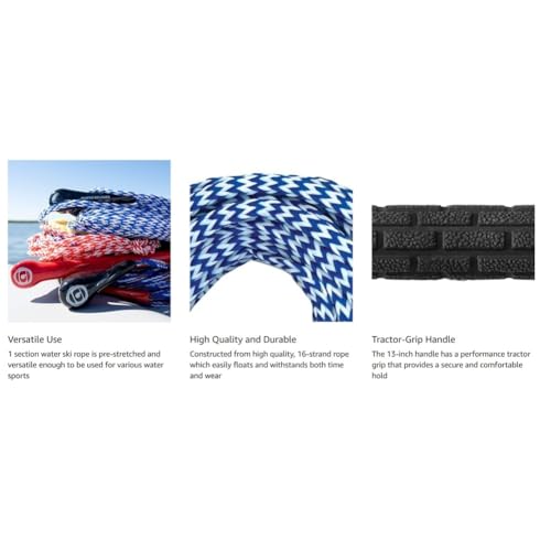 Cuerda inflable B para esquí acuático wakeboard de PVC resistente a rayos UV con asa de remolque 3