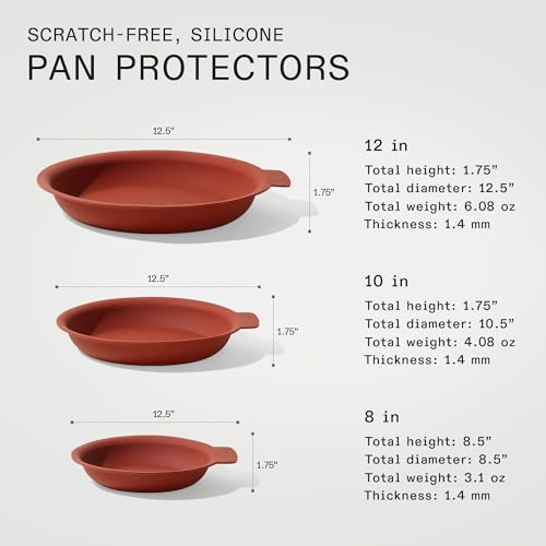 Made In Cookware - 3 Piece Set (Includes 8\",10\",12\") Frying Pan Protectors - Red - Molded Silicone - Dishwasher Safe - Thumbnail 5