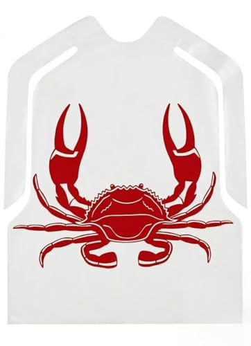 UMT Plastar 50 Pack Disposable Seafood Bibs 23 x 16.5 Inch Waterproof Lobster Bibs