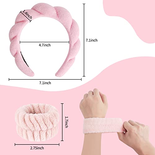 moniko Faixa de cabeça de spa para lavar o rosto, faixas de maquiagem para mulheres, conjunto de alç