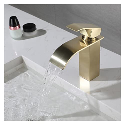Robinet cascade or brossé mitigeur design de lavabo moderne - 5