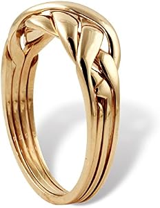 18k Gold over .925 Sterling Silver Puzzle Ring: Buy Online at Best