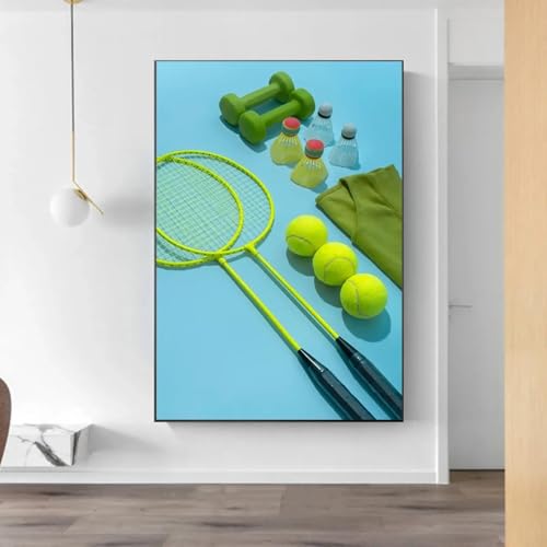 Tableau de badminton pour decoration de salle de sport et espace fitness interieur