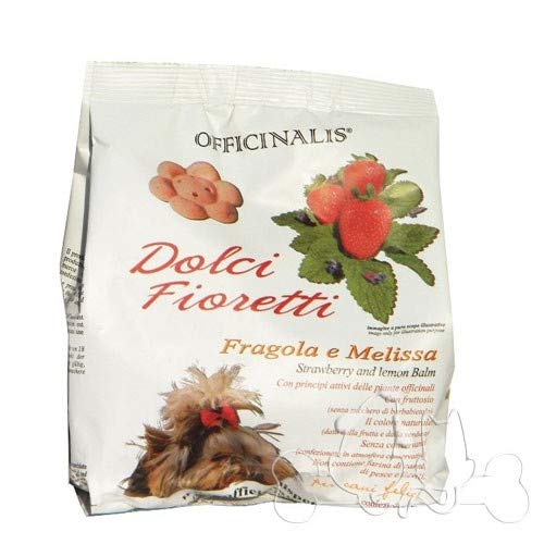 Officinalis Dolci Fioretti Biscotti Naturali per Cani Fragola e Melissa Sacchetto 500 Gram