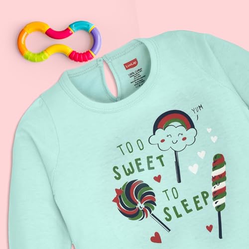 Image of LuvLap Baby Girls 100% Cotton Full Sleeve Top & Pyjama Sets, Pack Of 02