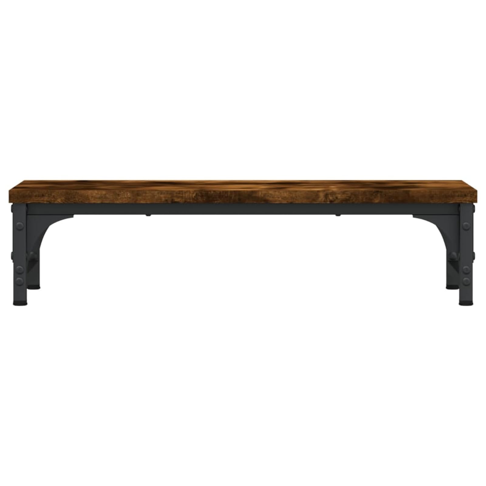 Homgoday Supporto per Monitor in Legno Multistrato Rovere Fumo 55x23x14 cm - Alza Monitor Ergonomico con Piedini Regolabili, Ripiano per Tastiera