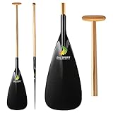 Z&J SPORT Outrigger Canoe Paddle Steering Paddle, Hybrid OC Paddle for Steering Outrigger Canoe, Waka AMA, va’a (Hybrid,52')