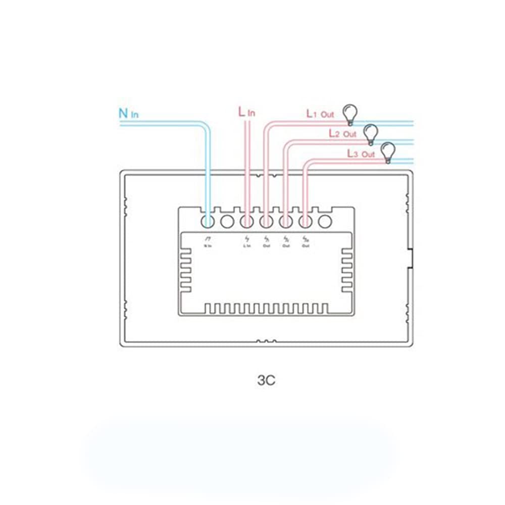 Vetrineinrete® Interruttore smart 3 canale controller da remoto wireless wifi placca touch domotica (Bianco)