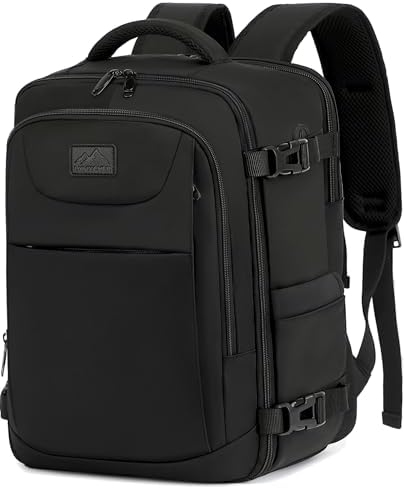 LYNXCHER Handgepäck Rucksack 40x30x20 cm für Ryanair EasyJet Eurowings Reiserucksack 24L mit 15.6 Zoll Laptop Schwarz