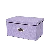 Aufbewahrungsbehälter mit Deckel.Extra breite Griff geeignet for Kleidung, Accessoires, Papierkram, geeignet for zu Hause oder im Büro 2-teilige Mehrfarben (Color : Purple)