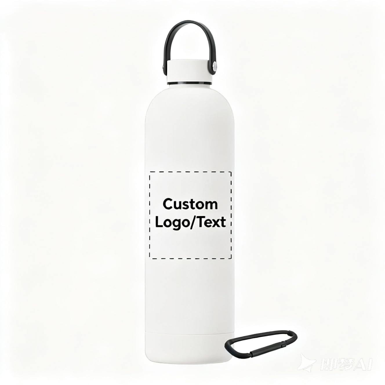 Exllena 30 Stück Trinkflasche Edelstahl Personalisiert mit Griff & Karabiner – isolierte Thermosflasche, 100% auslaufsicher und BPA-frei, Wasserflasche thermo für Sport, Büro & Alltag (Weiß,1000ML)