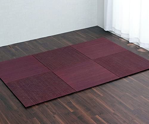 琉球畳 70 置き畳 6枚セット ユニット畳 縁なし 美畳 ワイン 約70×70cm 6P 半畳 正方形 い草 イ草 いぐさ 畳 たたみ マット フローリング tatami mat フロアマット 滑り止め #8636230