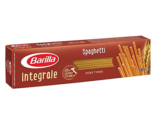 Pasta Barilla - Espaguetis integrales de grano entero, pasta italiana, 500 g