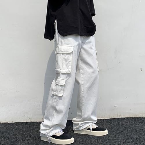 JEShifangjiusu Men's Streetwear Baggy Cargo Pants Trendy Casual Parachute Pant Loose Fit Harem Joggers with Pockets2