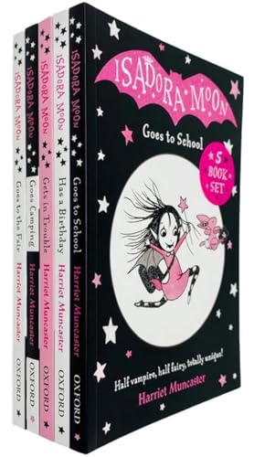 Isadora Moon 5 Books Collection Set By Harriet Muncaster (Goes Camping, Goes To The Fair, Goes To School, Has A Birthday & Gets In Trouble)